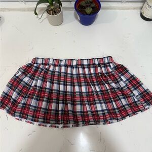 Frederick's of Hollywood Red and Blue Plaid Mini Skirt